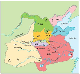 Map of the Warring States of China c. 280 BCE