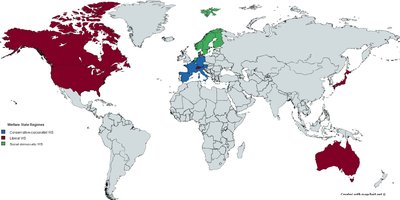 Map of welfare state regimes
