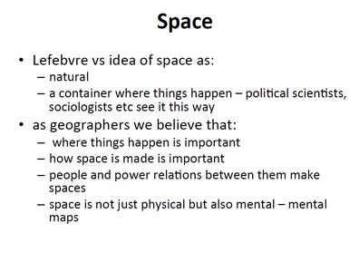 Space: Geographical perspectives slide