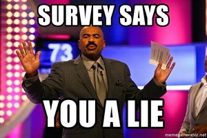 Survey bias meme