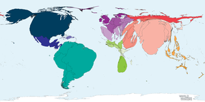 Cartogram of COVID cases