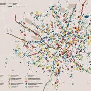 Urban map showing spatial practices and networks