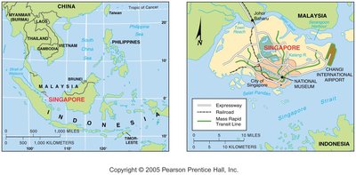 Map of Singapore showing site and situation
