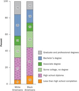 Educational Attainment of White Americans and Black Americans