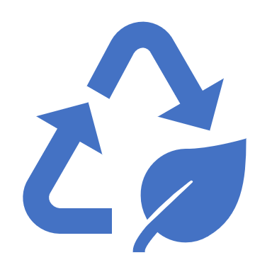 Recycling and sustainability symbol with leaf and arrows