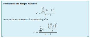 Formula for sample variance