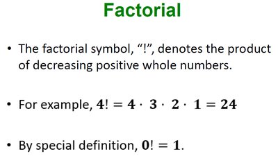 Factorial definition and example