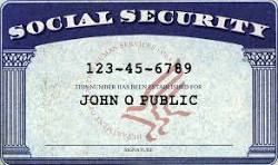 Social Security card example