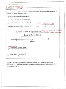Margin of error and confidence interval diagram