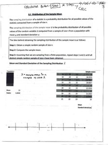 Sampling distribution of the sample mean