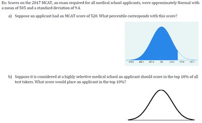 Normal distribution application for MCAT top 10%