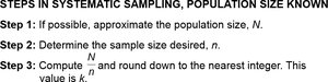 Steps in systematic sampling