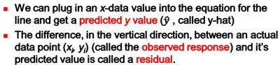 Definition of predicted value and residual