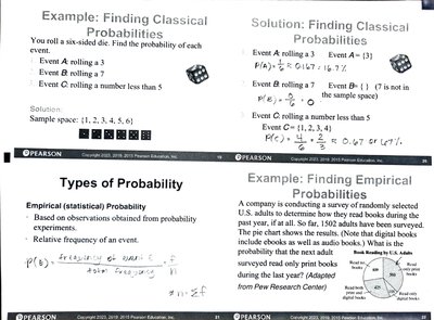 Examples of classical probability with dice