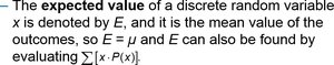 Expected value formula for discrete random variable