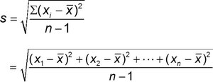 Sample standard deviation formula