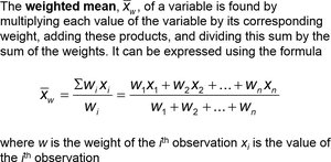Weighted mean formula