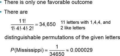Probability solution for Mississippi