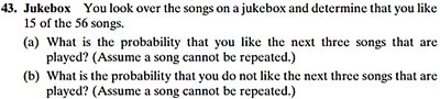 Jukebox probability problem