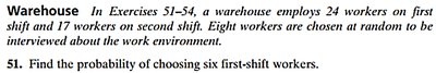 Warehouse probability problem