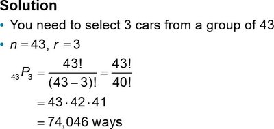 Permutation solution for race cars
