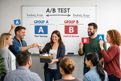 A/B test demonstration with two groups