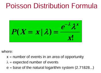 Poisson distribution formula