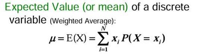 Expected value formula for discrete variable