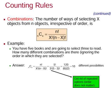 Combinations formula and example