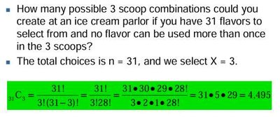Ice cream scoop combinations example