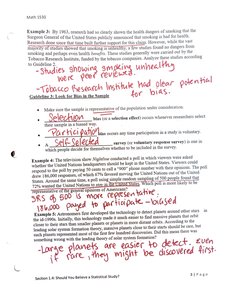 Example of source bias in statistical study