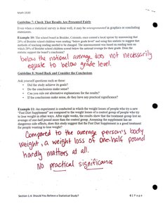 Example of fair presentation in statistical study