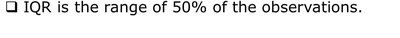 IQR as the range of 50% of observations