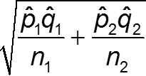 Standard deviation of difference of proportions
