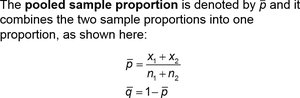 Pooled sample proportion formula