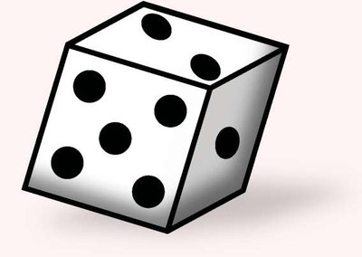 A single die showing probability concepts