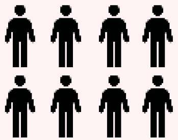 Eight stick figures representing a count of individuals