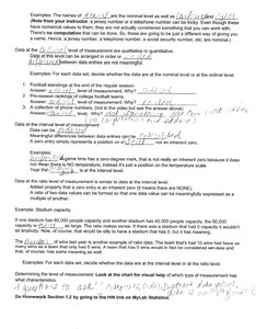 Examples and explanations of levels of measurement