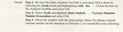 Excel steps for random sampling