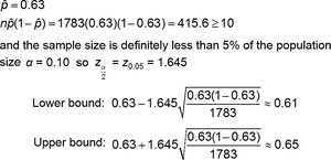 Confidence interval calculation example