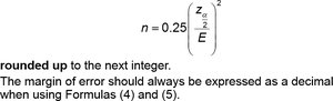 Sample size formula for population proportion