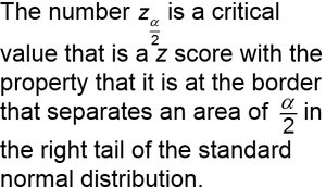 Definition of critical value z_alpha/2