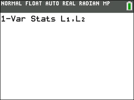 1-Var Stats L1, L2 calculator screen