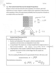 Sample proportion diagram