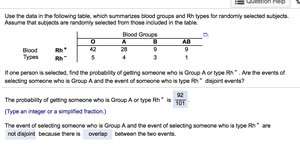 Blood group probability example