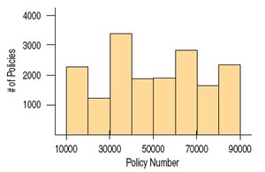 Histogram of policy numbers (categorical variable)