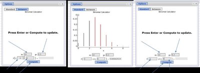 StatCrunch binomial calculator examples