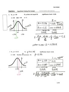 z-test for one sample mean with normal distribution