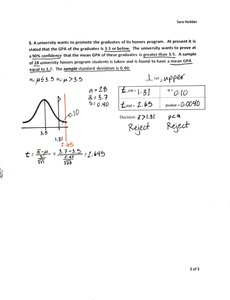 t-test for one sample mean with normal distribution