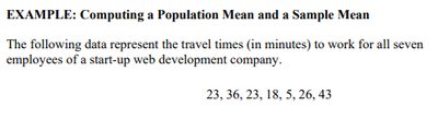 Example of computing population and sample mean
